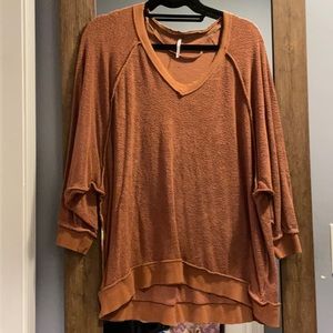 Free People  Oversized Teddybear Sweatshirt